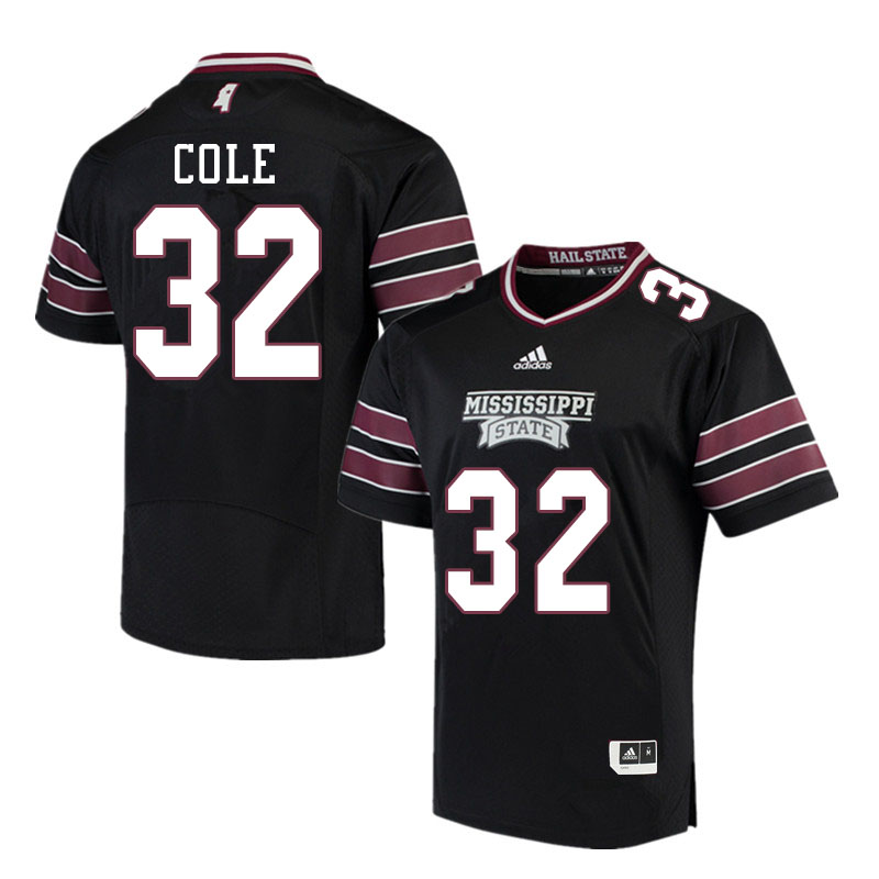 Men #32 Brian Cole Mississippi State Bulldogs College Football Jerseys Sale-Black - Click Image to Close